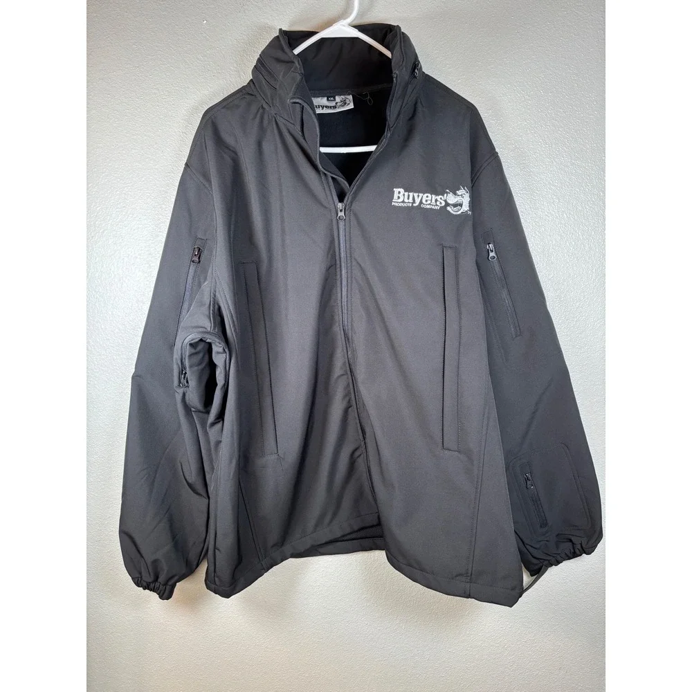 Buyers Products Company Mens Black Softshell Full Zip Jacket XXL Workwear Swag